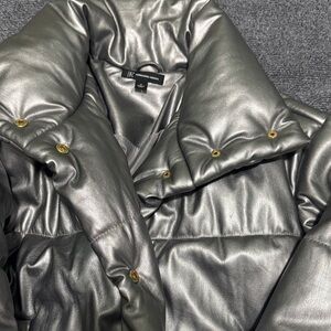 INC International Concepts Shiny Gray Puffer Jacket